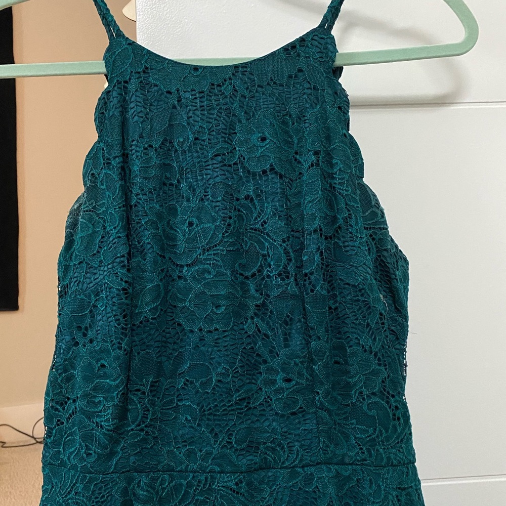 Green floral dress